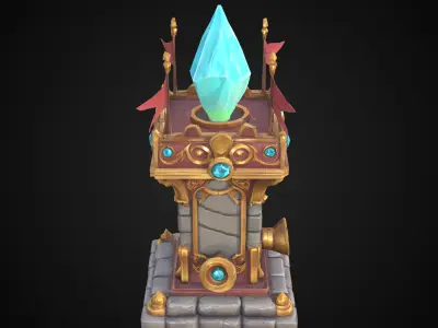 Stylized Turrets - Hand Painted 3D Model Pack