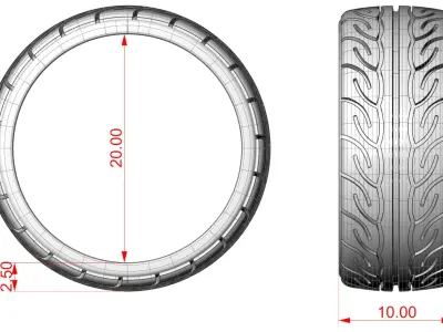 Car tires ring protector version 8 3D print model
