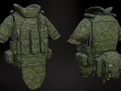 6B43 Body Armor Low-poly 3D model