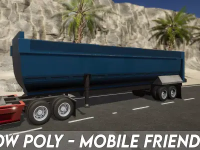 Semi Truck Trailer - 06 Low-poly 3D model