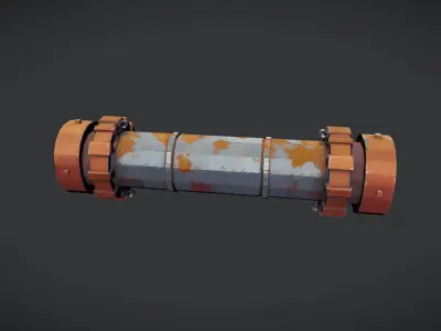 Rusty industrial pipe 3D model