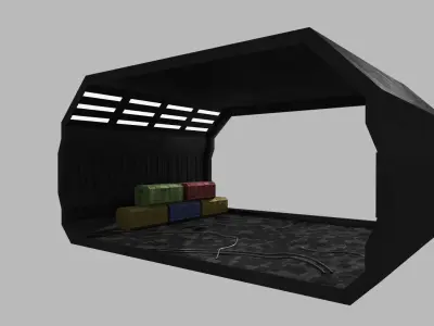 Space Ship With Landing Bay 3D model