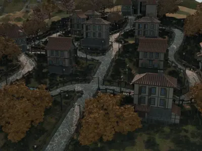 Picturesque Village Landscape 3D model