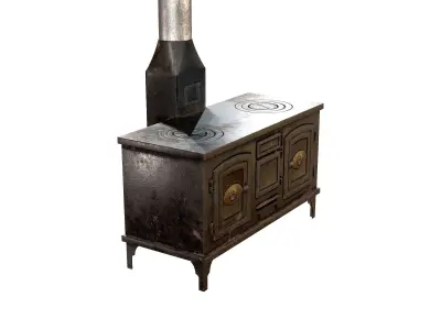 Retro Rust Stoves Metal Heat Low-poly 3D model