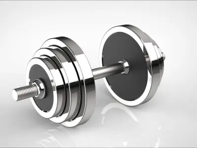 dumbbell pair of dumbbells 3D model 4