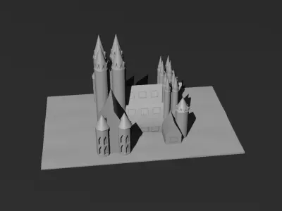 Low Poly Castle 7  Low-poly 3D model