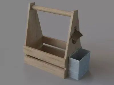 Beverage Solid Wood Crate 3D model