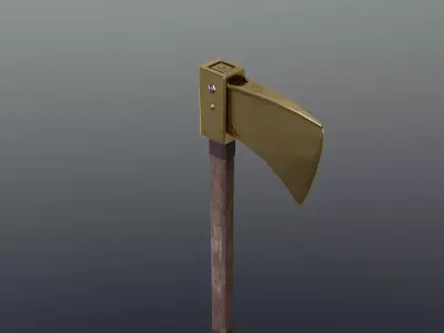 Axe - Gold Low-poly 3D model