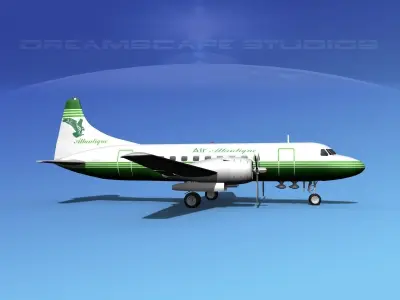 Convair CV-340 Air Atlantique 3D model