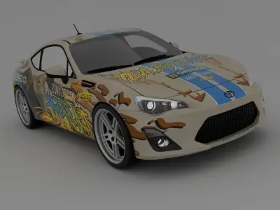 GT86 Sports Car - Rigged Free 3D model