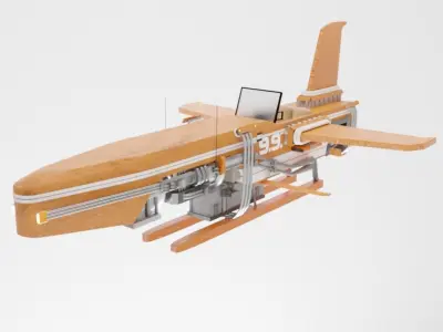 Sci Fi plane concept I made using blender Low-poly 3D model