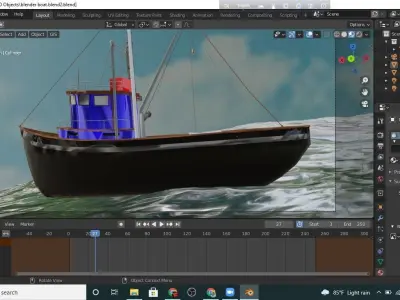 1 Boat in software 3D model
