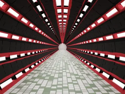 Sci-fi hallway Low-poly 3D model buy