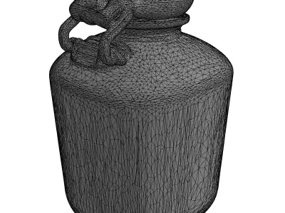 Military Canteen Water Bottle Low-poly 3D model purchase