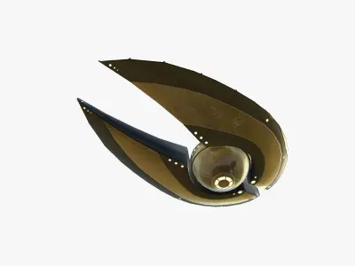 Alien Spaceship UFO I07 Gold - Sci Fi Spacecraft Design Low-poly 3D model
