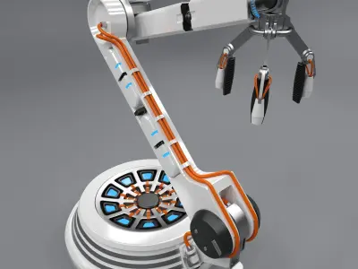 3D Futuristic Robotic Arm Rigged animated 3D model