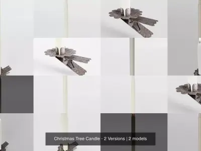 Christmas Tree Candle - 2 Versions 3D Model Pack
