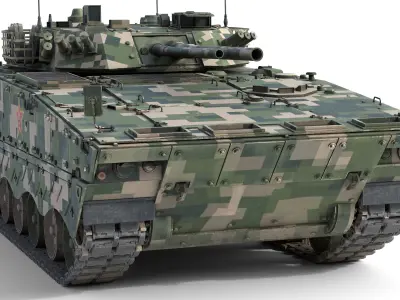 IFV ZBD-04 Chinese Tank Low-poly 3D model