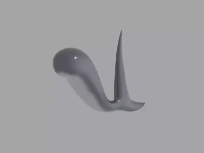 Shark Tail Low-poly 3D model