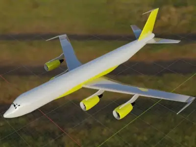Fictional Proposed Quad Engine Jetliner 707-700 CFM Inspired Low-poly 3D model