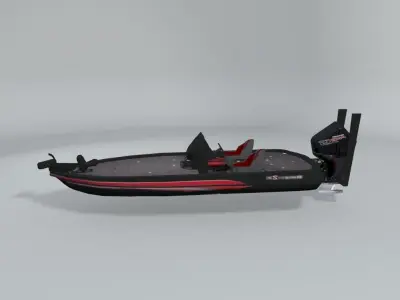 Bass Fishing Motor Boat LOWEST Low-poly 3D model