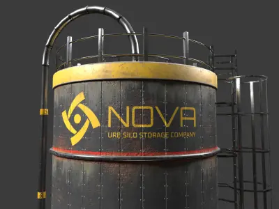 Big Silo Storage Game Ready Low-poly 3D model