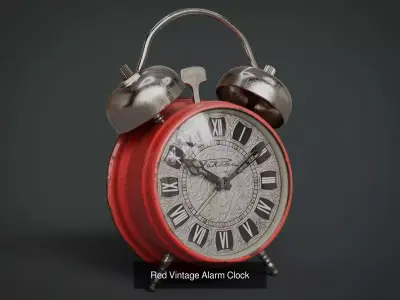 Vintage Alarm Clock Set 3D Model Pack