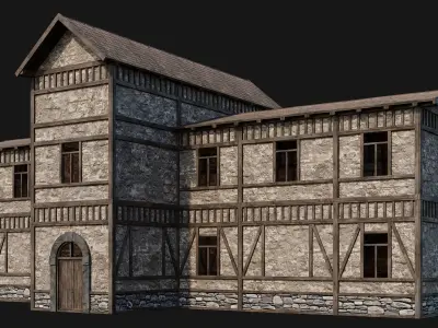 237-238-239-240 Old Medieval Houses Pack 4K Textures Low-poly 3D model