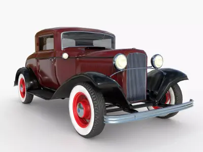 1932 Ford Model 18 Coupe Low-poly 3D model