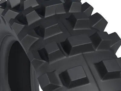 Motocross motorcycle rear tire Low-poly 3D model