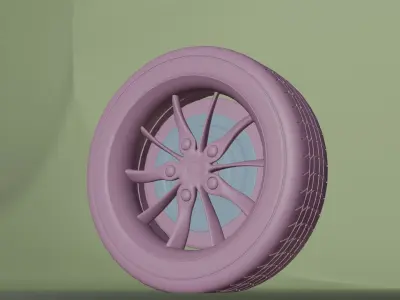 Car Wheel And Tire Disk Brake rim Free 3D model