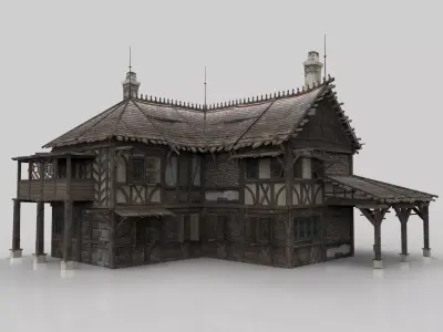 Medieval house fantasy 10 Low-poly 3D model