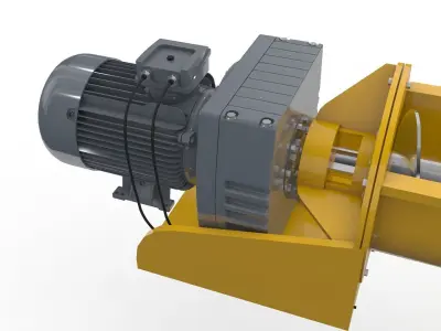 Screw Conveyor Adjustable and Rigged 3D model