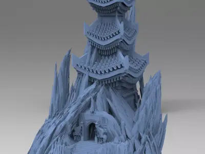 Bushido Temple rocks 5 3D model