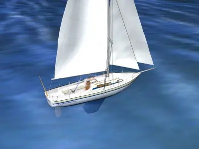 30 Foot Sailboat V02 3D model