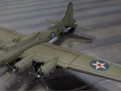 Boeing B-17E Fortress 3D model