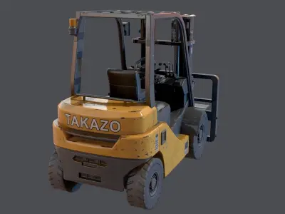 Industrial Forklift Low-poly 3D model purchase