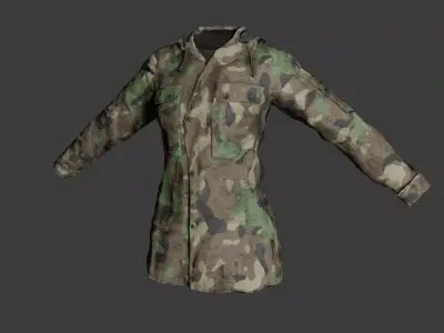 Game-Ready Military Parka with 9 Color Variants Low-poly 3D model