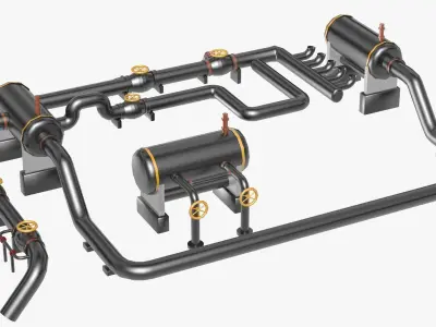 Industrial Gas Pipes Equipment 3D model