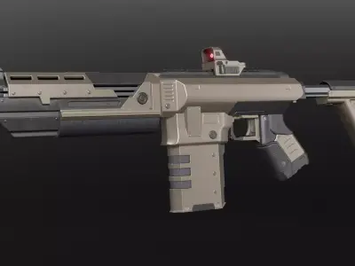 Sci-Fi Tactical Rifle Artemis Militia Low-poly 3D model