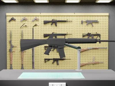 Low poly M16 rifle Low-poly 3D model