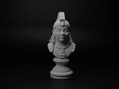Mayan Warrior Bust Chess 3D print model