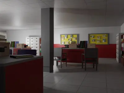 Police Station Low-poly 3D model buy