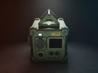 Power Supply Crate or Generator Unit Low-poly 3D model