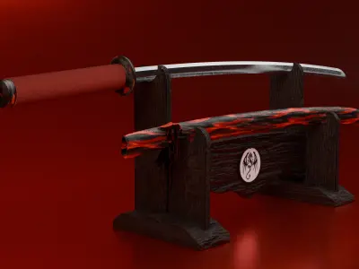 katana Low-poly 3D model 12