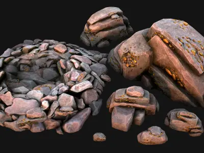 Gold Ore Mineral Treasure Mines Low-poly 3D model