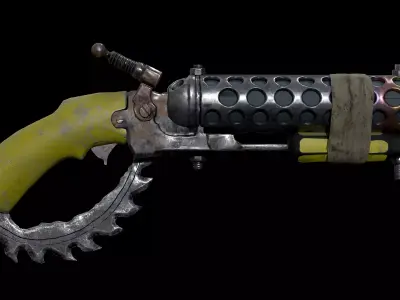 Saw Shotgun Free low-poly 3D model