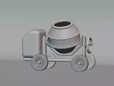 Concrete Mixer Low-poly 3D model Low-poly