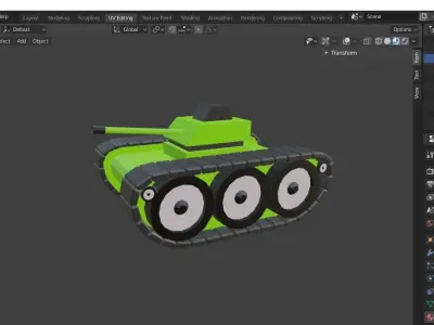 Low Poly Tank Low-poly 3D model