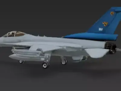 Modern Multi Role Fighter 3D Model Tactical Jet Aircraft Low-poly 3D model